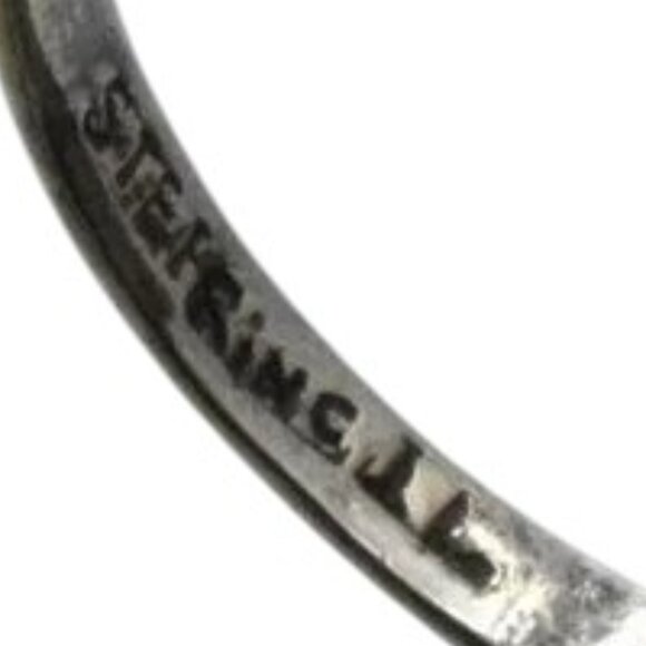 Vintage Sterling Silver Chrysoprase & Marcasite Ring - Picture 5 of 6